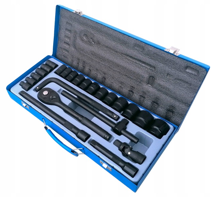 Klucze nasadowe nasadki grzechotka zestaw 1/2" 24el 8-32mm walizka metalowa