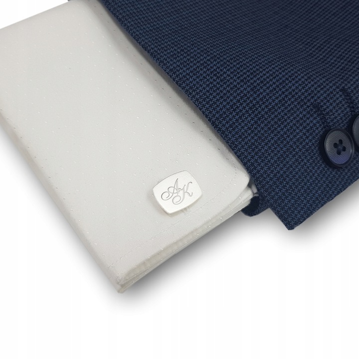 Srebrne spinki do mankietów z inicjałami Srebro925