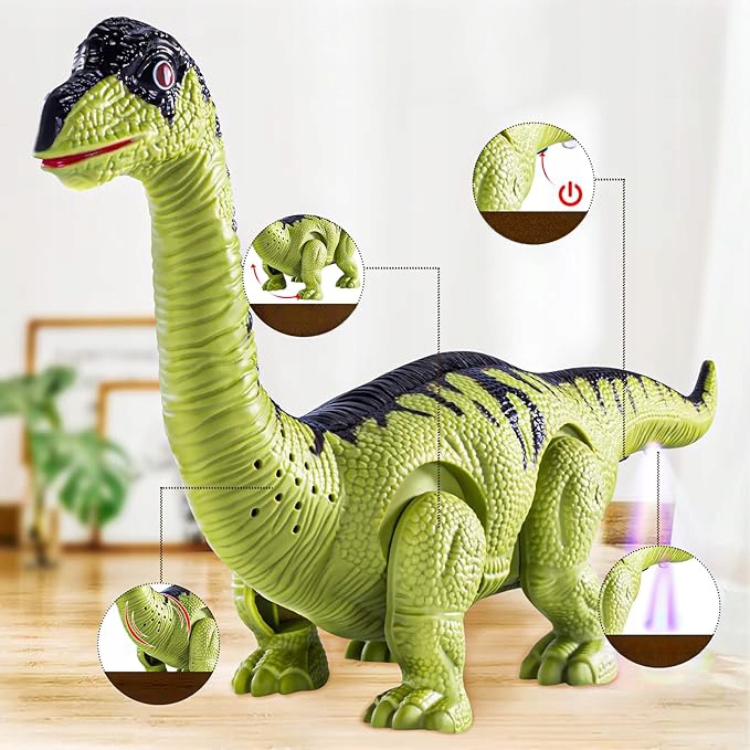 DINOZAURY T-REX ZABAWKA ŚWIECI RYCZY CHODZI INTERAKTYWNY REALISTYCZNY