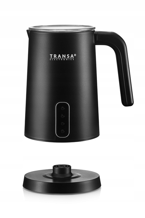 Spieniacz do mleka Podgrzewacz CZARNY 4 TRYBY 2 MIESZADŁA TRANSA 500W