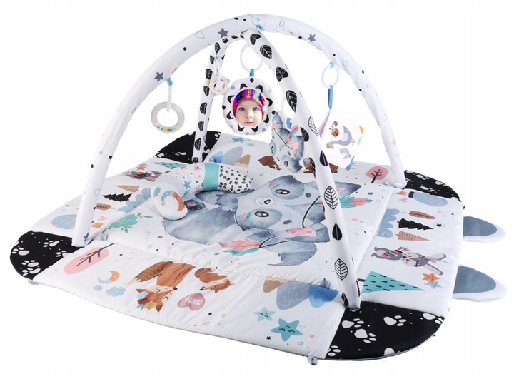 Duża Mata Edukacyjna Miękka Interaktywna 4w1 Książeczka Poduszka Piłki