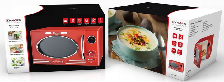 KUCHENKA MIKROFALOWA GRILL MIKROFALÓWKA RETRO 1000W 23L CZERWONA MIKROFALA