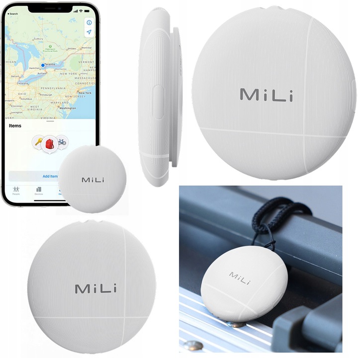 Lokalizator GPS LiTag MiLi IOS APLLE do plecaka kluczy bagażu roweru obroży