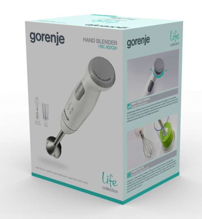 Blender ręczny Gorenje HBC802QW biały rozdrabniacz ubijanie miksuje 800W