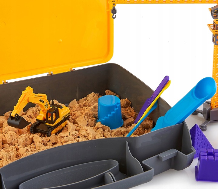 Zestaw Konstrukcyjny Dźwig Piasek Kinetyczny Pojazdy Budowlane dla Dzieci