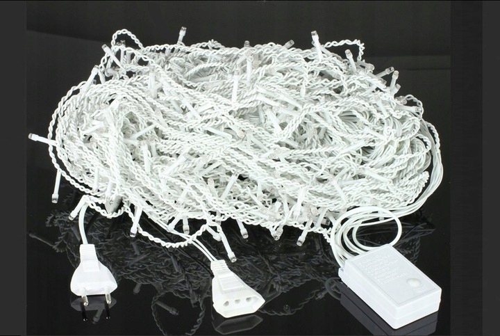 LAMPKI CHOINKOWE SOPLE 100 LED KURTYNA BIAŁE ZIMNE FLASH KURTYNA ŚWIETLNA