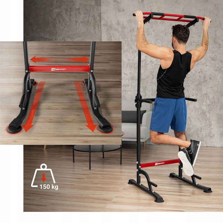 Stabilny drążek stacjonarny regulowany poręcz uchwyty do dipów do treningów