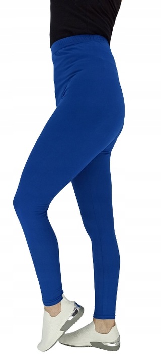 Leginsy długie damskie niebieskie bambusowe 4XL