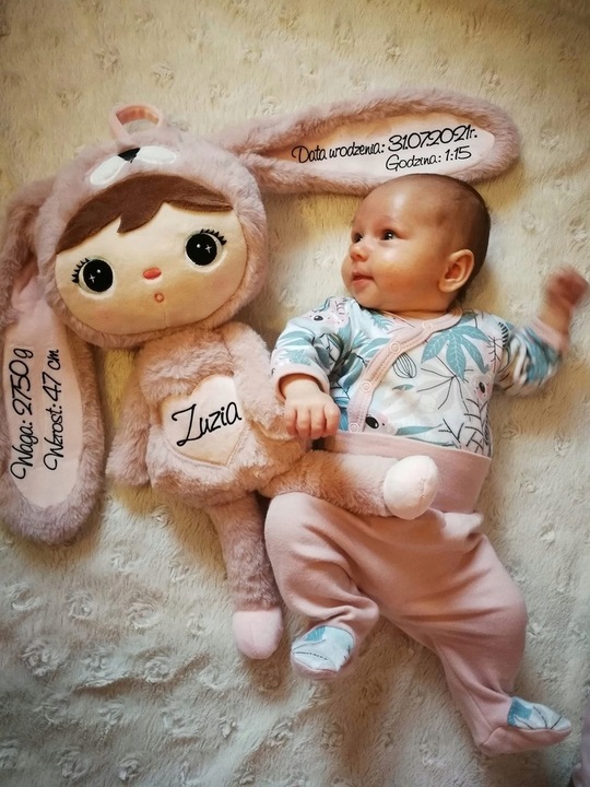 Przytulanka Lalka Metoo Króliczek z imieniem