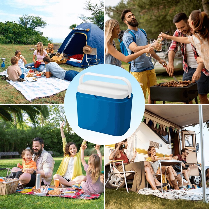 LODÓWKA TURYSTYCZNA 10L na WKŁADY MROŻĄCE do auta KAMPERA łodzi piknik
