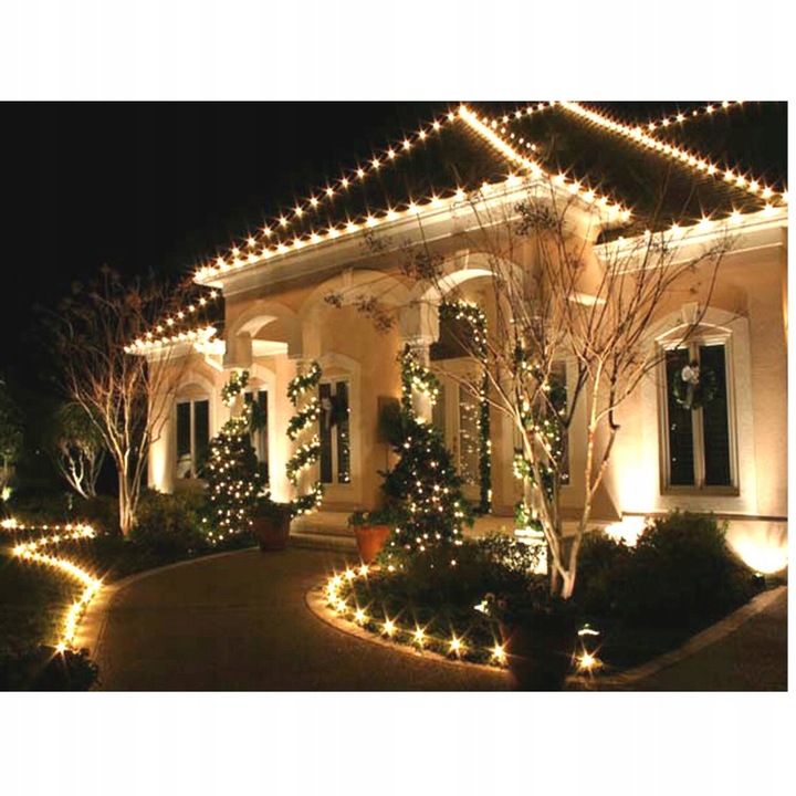 LAMPKI CHOINKOWE 1000 LED BIAŁY CIEPŁY PROGRAMATOR ZEWNĘTRZNE/WEWNĘTRZNE