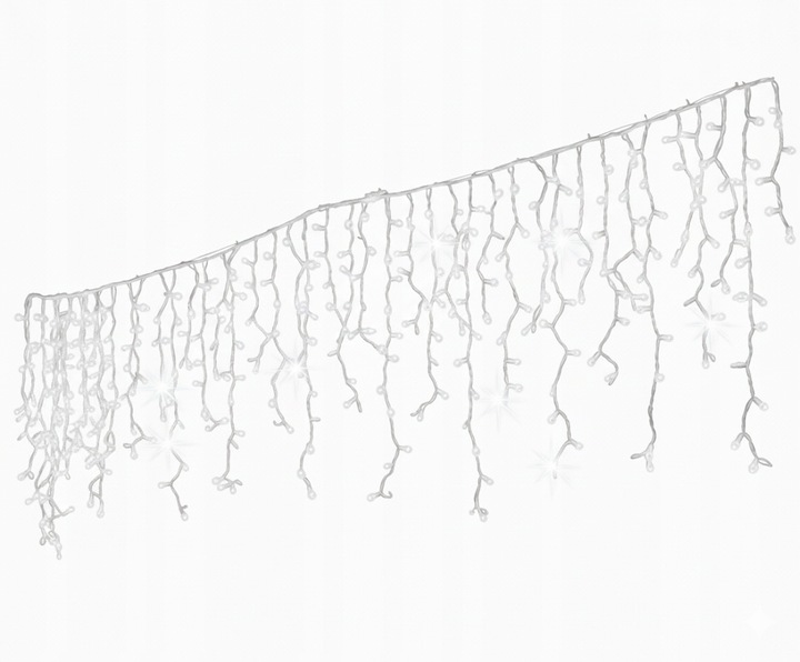 SOPLE 500 LED KURTYNA LAMPKI ZEWNĘTRZNE IP44 NIEBIESKIE + ZIMNY FLASH 24M