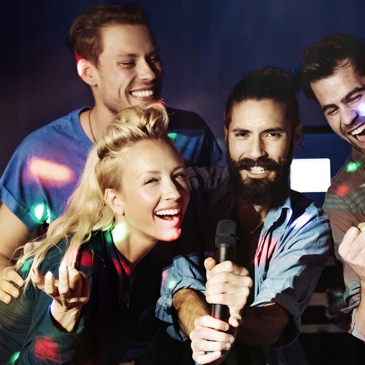 GŁOŚNIK BLUETOOTH LED RGB 50W+ MIKROFON KARAOKE