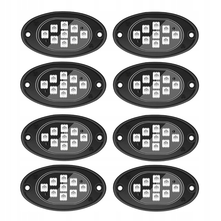 PODŚWIETLENIE PODWOZIA LED RGB LAMPKI POD SAMOCHÓD AUTO 8szt + PILOT APPka
