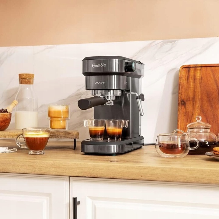 Stylowy Ekspres Kolbowy CECOTEC Cafelizzia 890 Szary 20 Barów