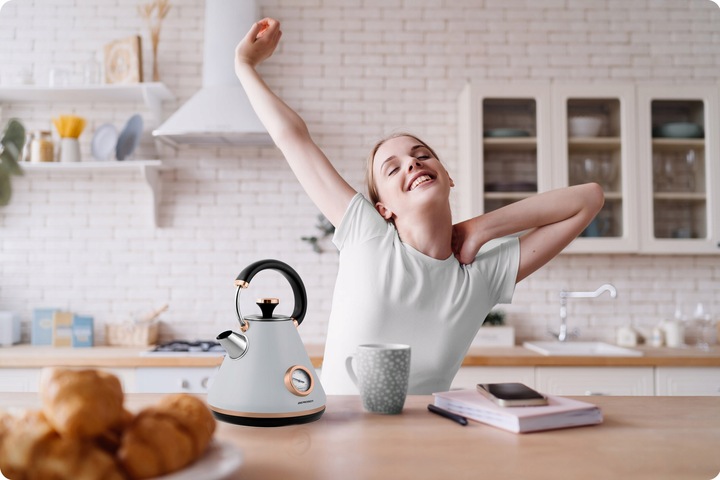 CZAJNIK ELEKTRYCZNY Z TERMOMETREM BEZPRZEWODOWY RETRO 1,7L BERDSEN