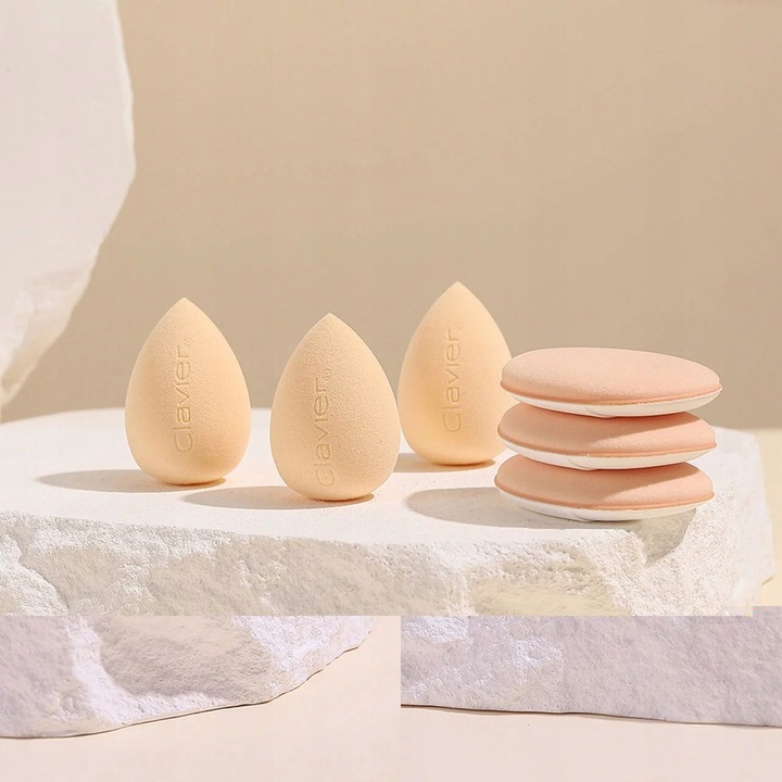 Clavier Tender Blender Zestaw Mini Gąbek Do Makijażu Mua Kit 3+3 - Pink