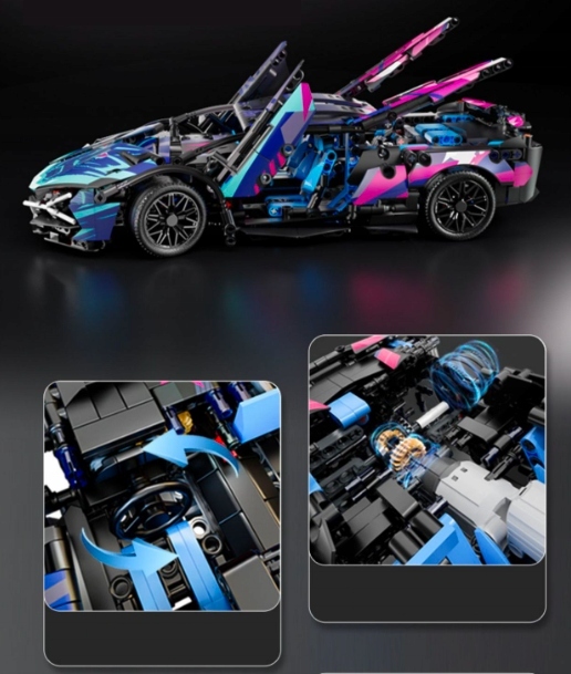 ZESTAW KLOCkÓW KONSTRUKCYJNYCH LAMBoRGHINI CYBERPUNK – 1314 EL