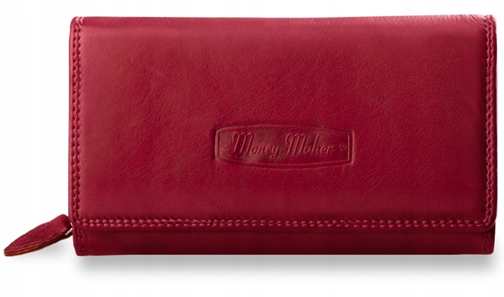 Skórzany PORTFEL DAMSKI Miękka PORTMONETKA ZAMEK Pakowny POJEMNY Skóra