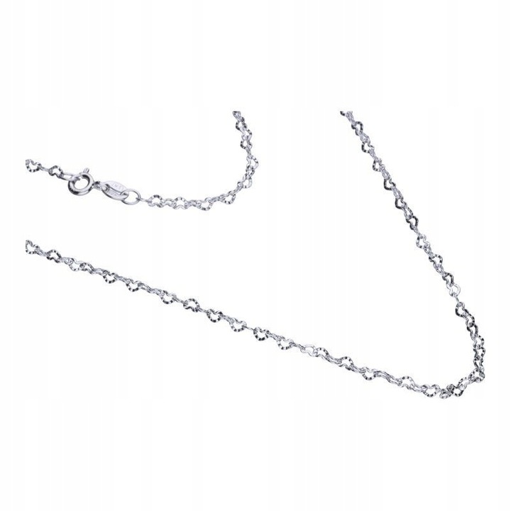 Srebrny łańcuszek serduszka rodowany 45cm 2.05g próba 925 elegancki modny