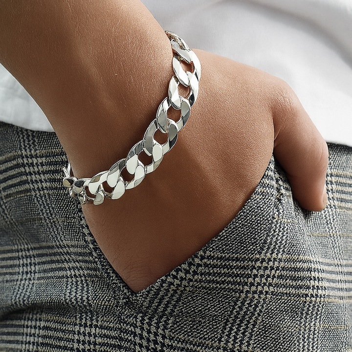 Bransoletka Srebrna Pancerka Męska Pełna Diamentowana 1,40 cm Grawer Gratis