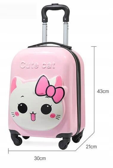 KOT KOTEK KITTY 3D WALIZKA NA KÓŁKACH DLA DZIECI BAGAŻ PODRÓŻNA