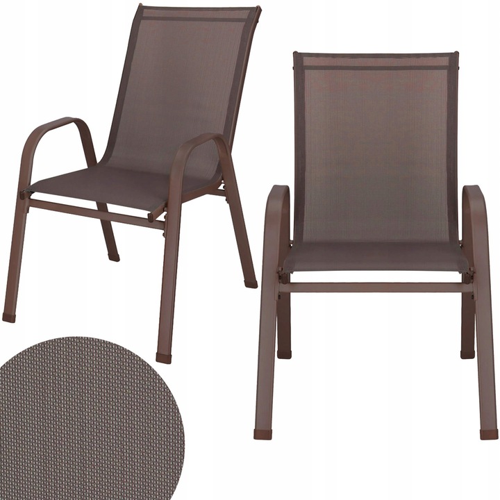 2szt. KRZESŁO OGRODOWE BALKONOWE FOTEL NA TARAS OGRÓD MOCNE BRĄZOWE ZESTAW