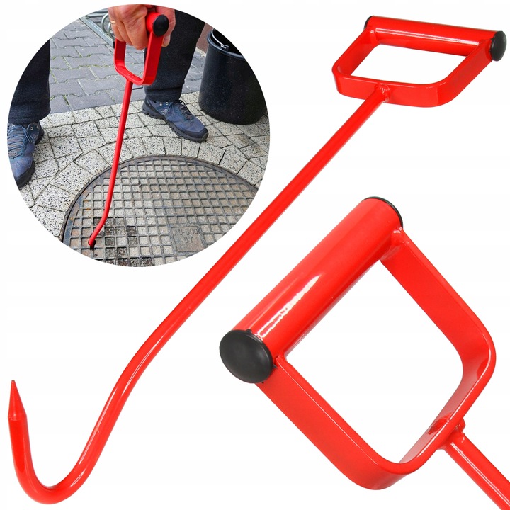 Hak do włazów studzienek pokryw kanalizacyjnych - chwytak do drewna / 52 cm
