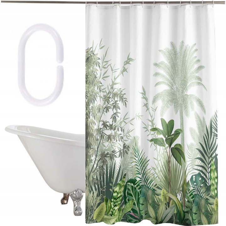 ZASŁONA PRYSZNICOWA TEKSTYLNA KOTARA DO WANNY ZASŁONKA POD PRYSZNIC KURTYNA