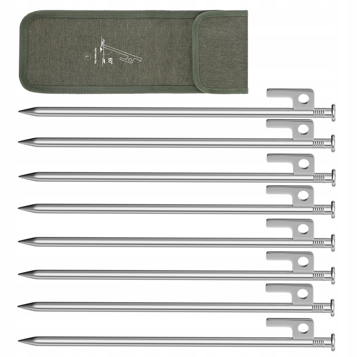 kotwy do trampoliny Solidne kotwa do ziemi 9mm 30cm 8szt z workiem srebrny