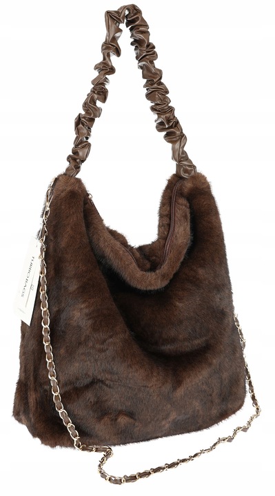 TOREBKA DAMSKA A4 NA RAMIĘ Z FUTERKA WŁOSKA MARKA XY2503 czekoladowa