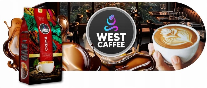 Kawa ziarnista - Crema Tropic - 100% Arabica 1kg Świeżo Palona WEST CAFFEE