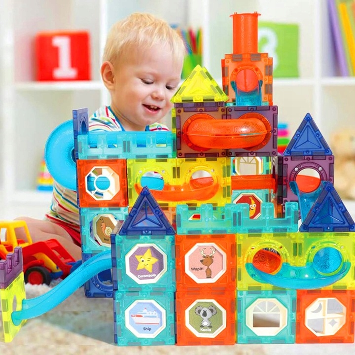 ZESTAW KREATYWNE KLOCKI MAGNETYCZNE DLA DZIECI TOR 96EL KULODROM PREZENT