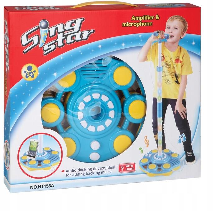 MIKROFON STOJĄCY DLA DZIECI ZE STATYWEM KARAOKE MP3 GŁOŚNIK