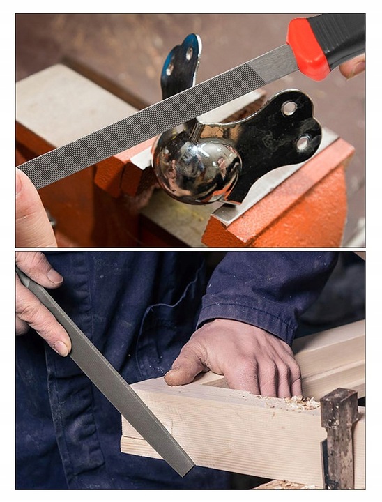 ZESTAW PILNIKÓW PILNIK ŚLUSARSKI ZDZIERAK TARNIK METALU PŁASKI OKRĄGŁY 20cm