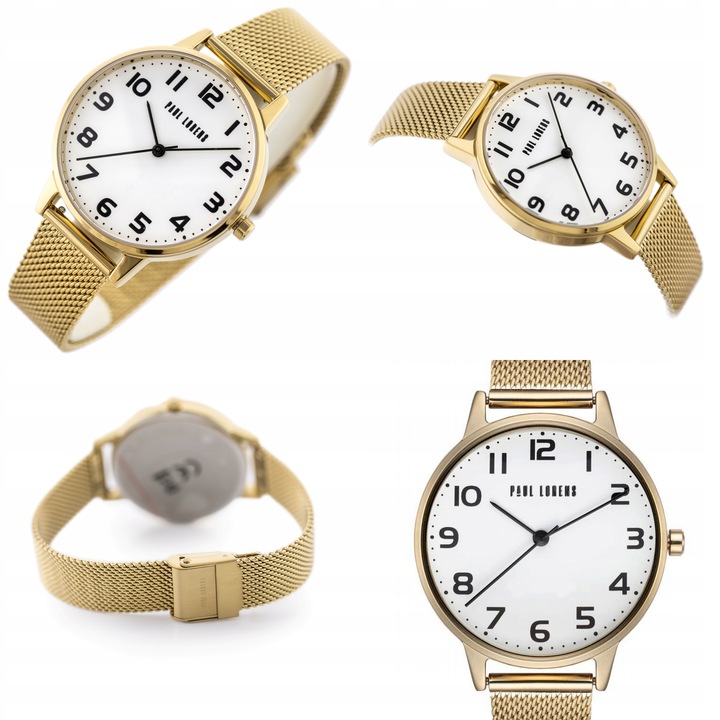 ZEGAREK DAMSKI PAUL LORENS ARTENA złoty cyfry czytelny +BOX +GRAWER