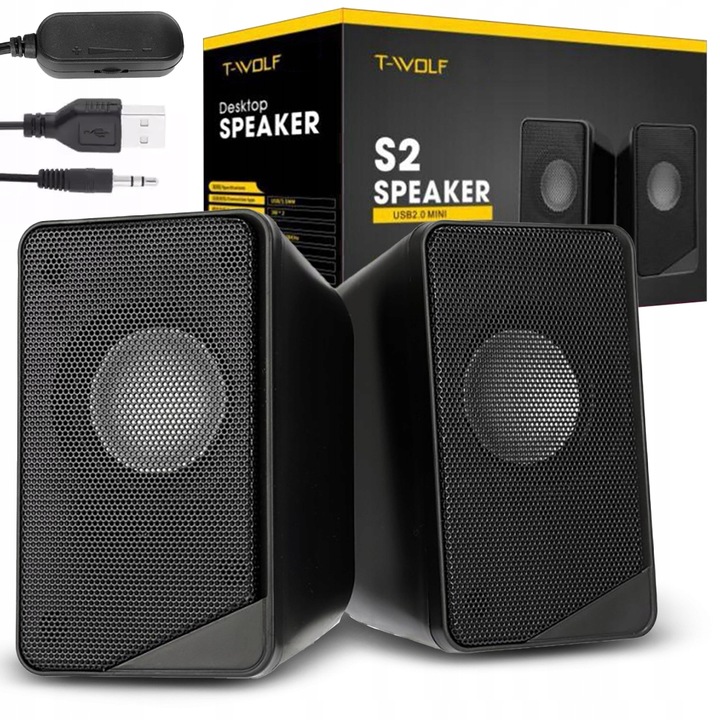 GŁOŚNIKI KOMPUTEROWE 2.0 LAPTOP PC USB T-WOLF S2