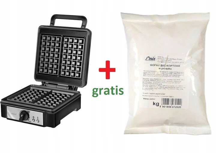 Gofrownica MPM MGO-24 1400W DUŻA MOC + gratis proszek do gofrów 0,5kg