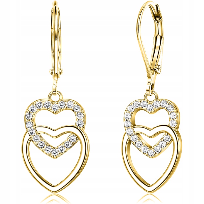 Srebrne kolczyki dla dziewczynki pozłacane wiszące angielskie srebro 925