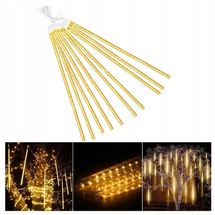 Lampki sople meteory led śnieg 30cm ip44 SPADAJĄCY ŚNIEG ZEWNĘTRZNE SOLARNE