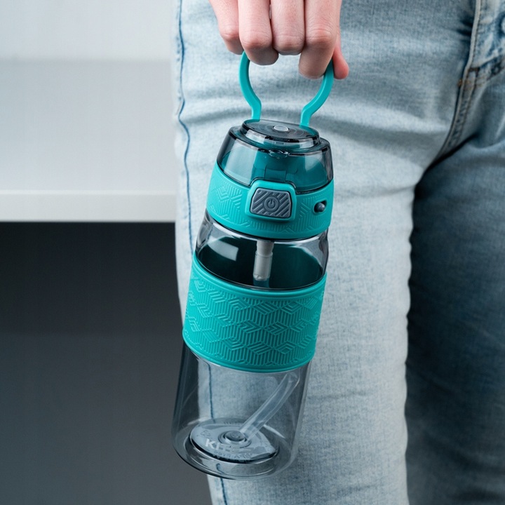 BUTELKA NA WODĘ BIDON SZKOLNY Z USTNIKIEM 600 ml SZARA Kite