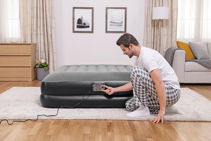 Dmuchany Dwuosobowy Łóżko do Spania z Pompką automatyczną Bestway 203x152cm