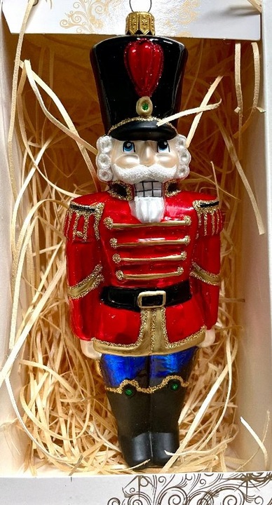 BOMBKA SZKLANA DZIADEK DO ORZECHÓW 16 cm