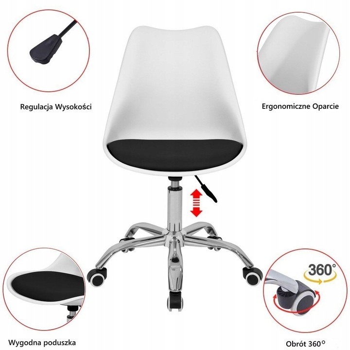 FOTEL OBROTOWY KRZESŁO BIUROWE NA KÓŁKACH