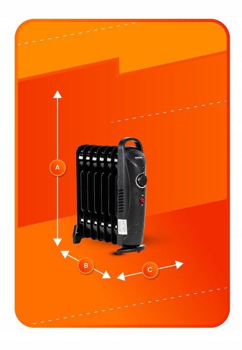 GRZEJNIK ELEKTRYCZNY 700 WATT OLEJOWY 7 ŻEBEREK TERMOSTAT ŻEBERKOWY OLEJAK
