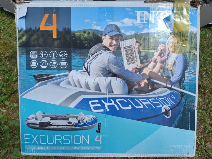 Intex 68324 Ponton Excursion 4 łódź zestaw 315 cm uszkodzony