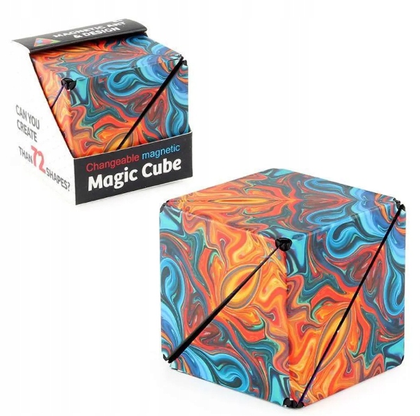 FIDGET CUBE ANTYSTRESOWA KOSTKA MAGNETYCZNA NIEBIESKA PUZZLE MAGIC CUBE