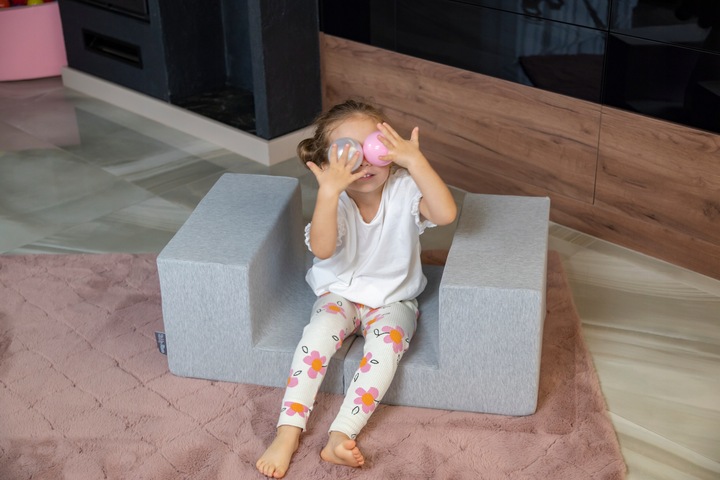 Piankowy MIĘKKI Schodek DLA DZIECI szary PPZ-211 KiddyMoon