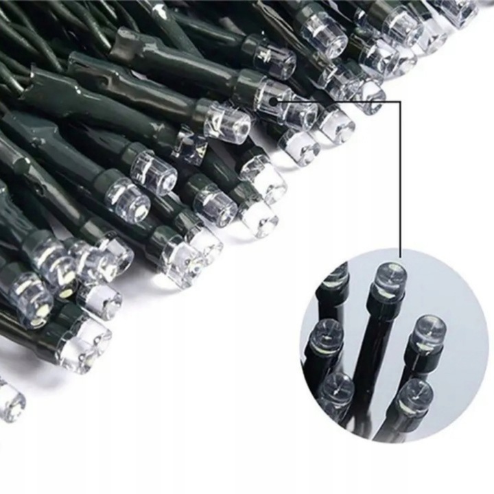 LAMPKI CHOINKOWE 500 LED ŚWIĄTECZNE ZEWNĘTRZNE WEWNĘTRZNE CIEPŁE BIAŁE 35m
