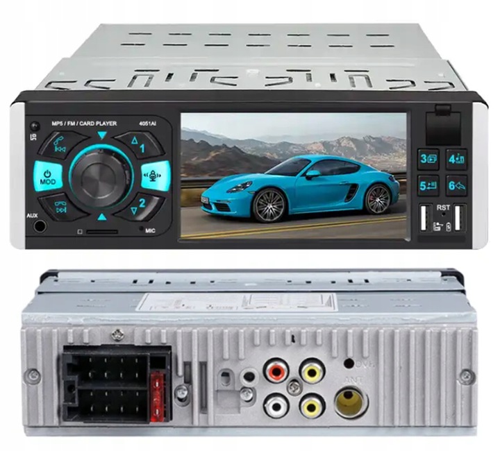 Radio Samochodowe 1DIN 4,1" BLUETOOTH USB AUX SD MIRROR LINK PILOT